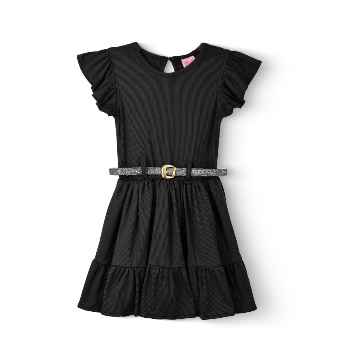 Vestido de olanes  con cinturón niña FLORY VENI0093