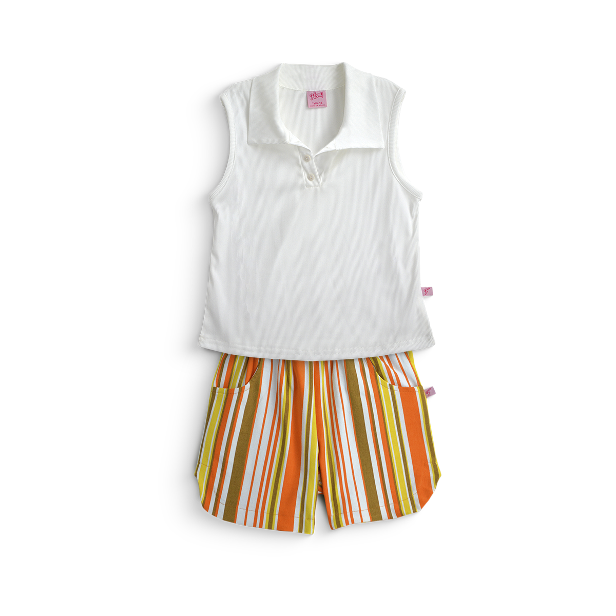 Conjunto de short rayado con blusa • ACAPULCO 1 • tallas 12-14-16  • COJU0006