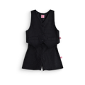Conjunto de chaleco con botones y short a rayas • 4 a 12 años • Adriana 1