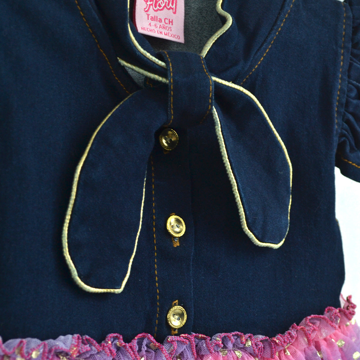 Vestido con falda de colores para Niña Flory VENI0199