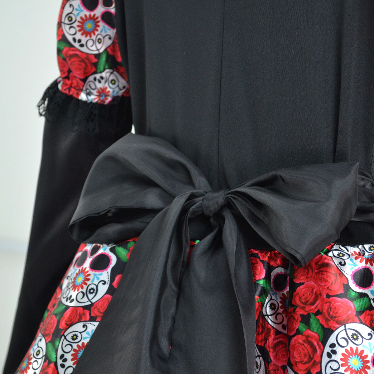 Vestido de Catrina estampado de rosas y corona de flores niña FLORY VENI0138