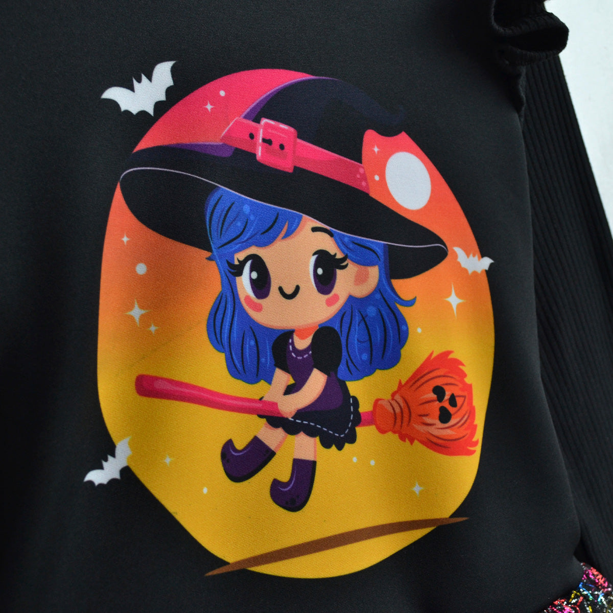Vestido disfraz de brujita con sombrero Niña Flory VENI0183