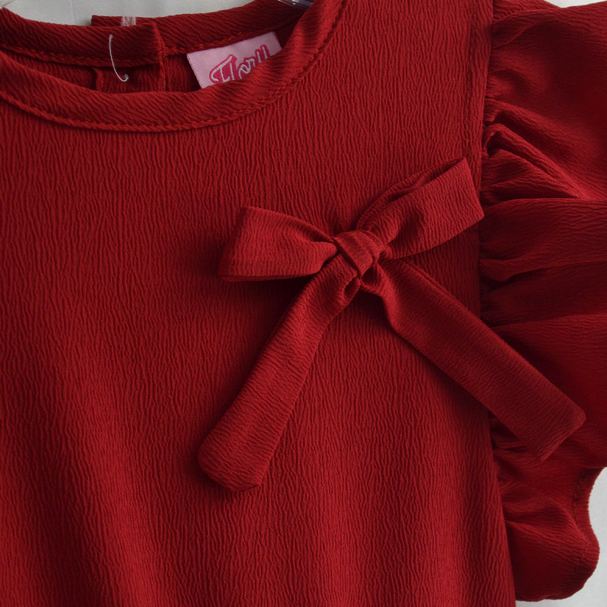 Vestido con moño y olanes para Niña Flory VENI0185