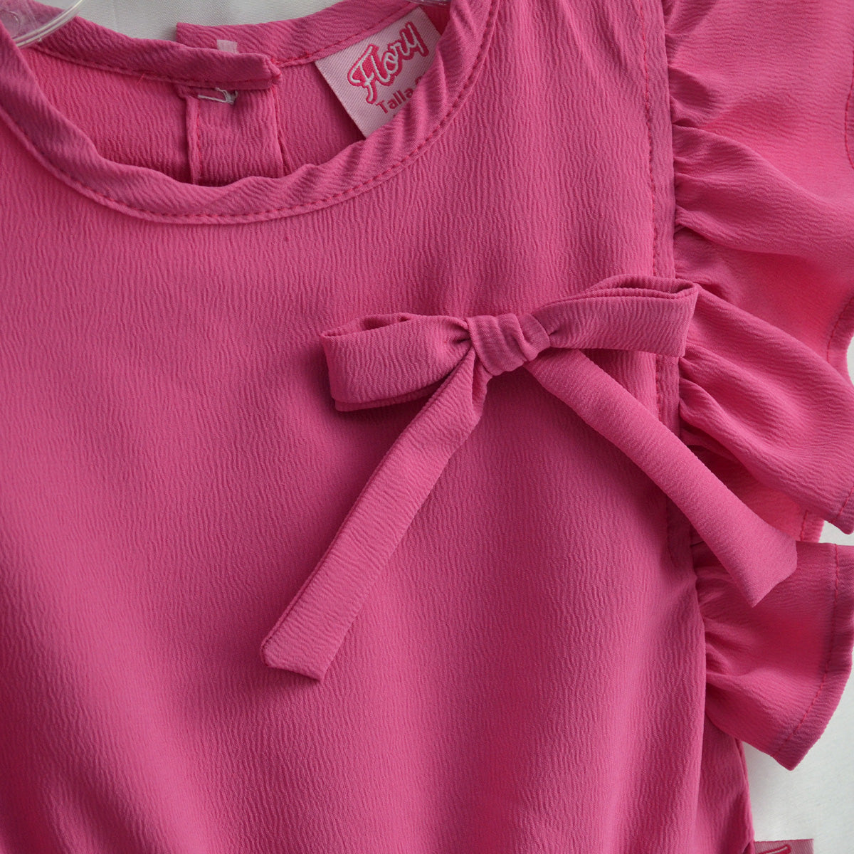 Vestido con moño y olanes para Niña Flory VENI0185