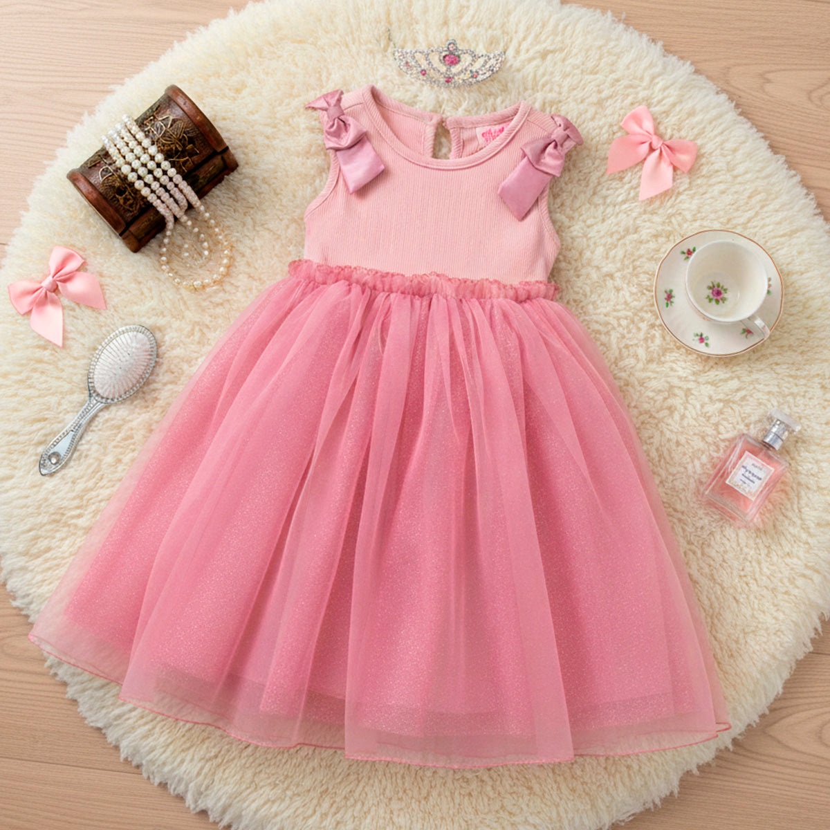 Vestido de fiesta con falda de tul glitter | VEBB0141 | tallas 1-2-3
