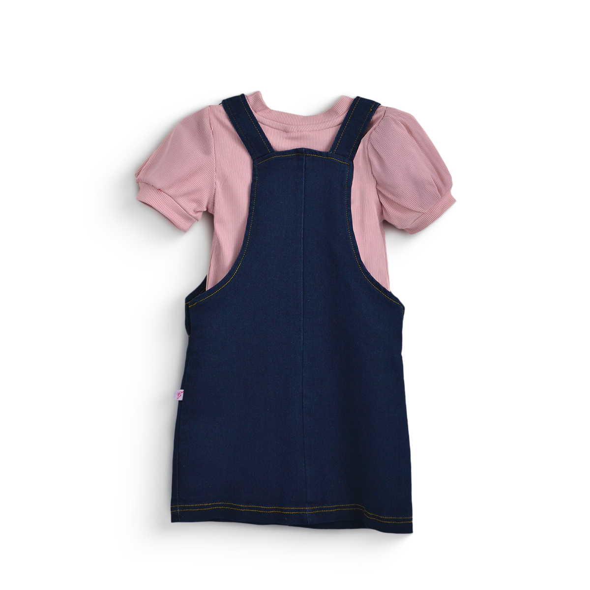 Jumper mezclilla bordado y blusa con moño Niña FLORY JUNI0002