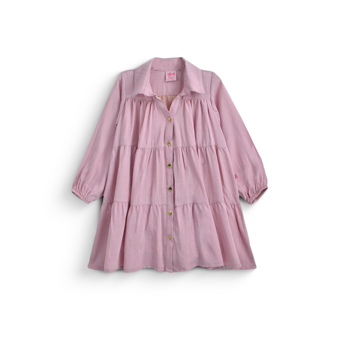 Vestido de manga larga y botones para niña FLORY VENI0174