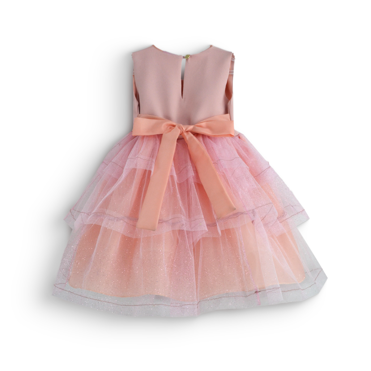 Vestido con falda de tul y moño frontal | VEBB0135 | tallas 1-2-3