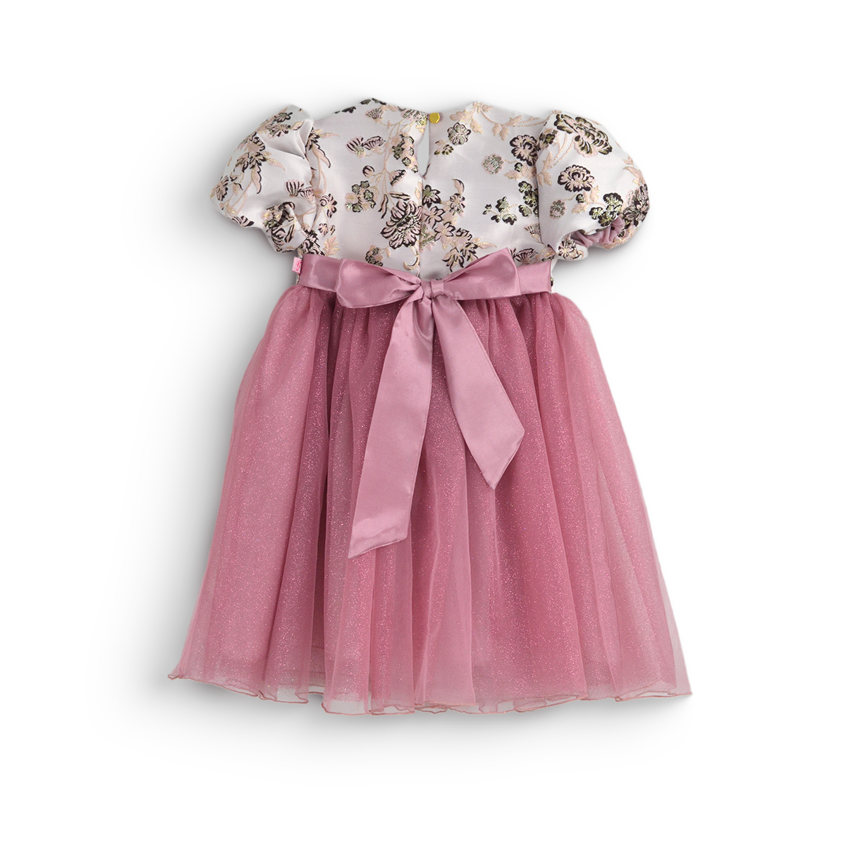 Vestido manga abullonada con Flor | VEBB0139 | tallas 1-2-3