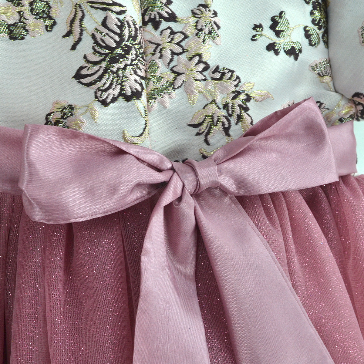 Vestido manga abullonada con Flor | VEBB0139 | tallas 1-2-3