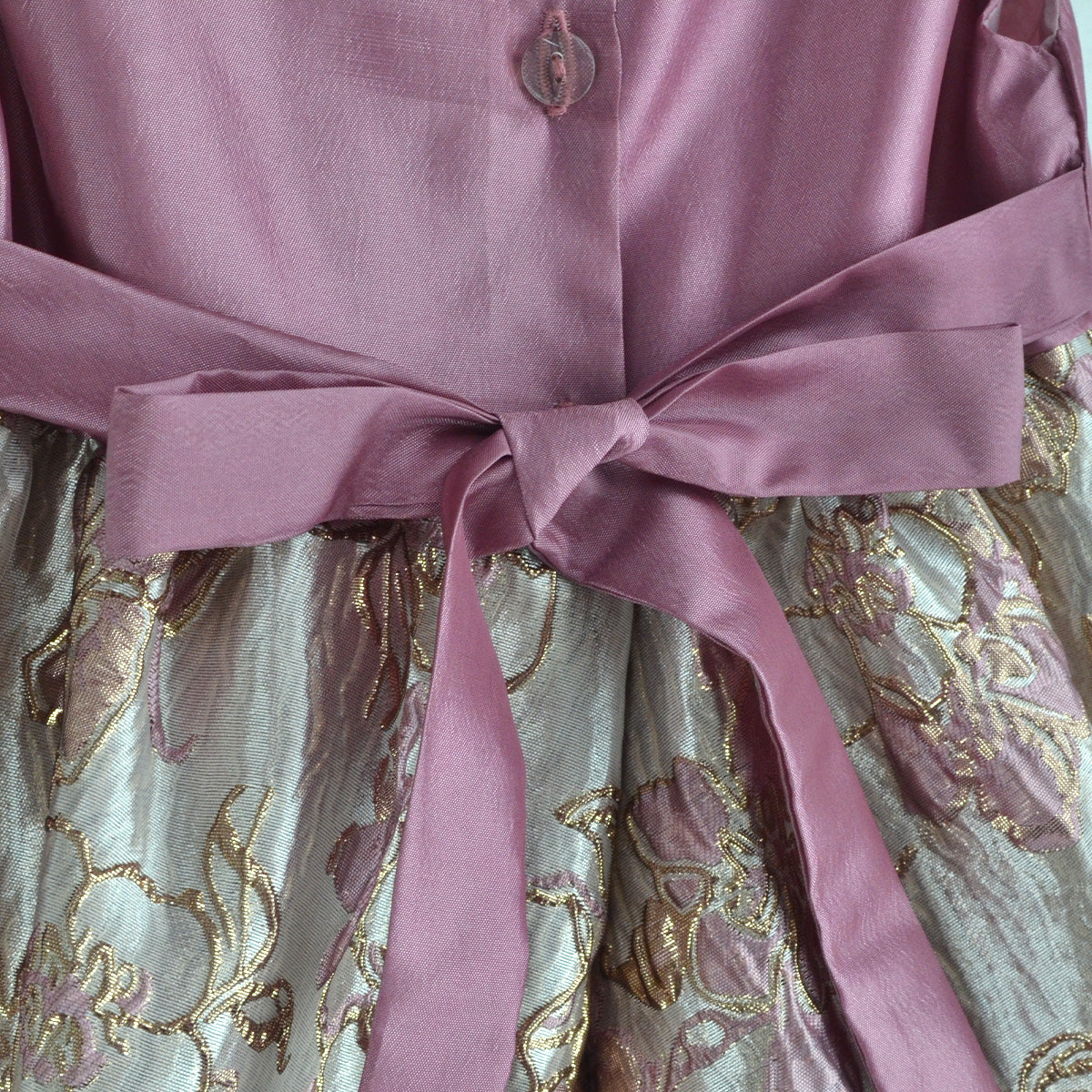 Vestido satinado con jacquard floral  • ROSELIA 2 •  tallas 1-2-3  •  VEBB0147