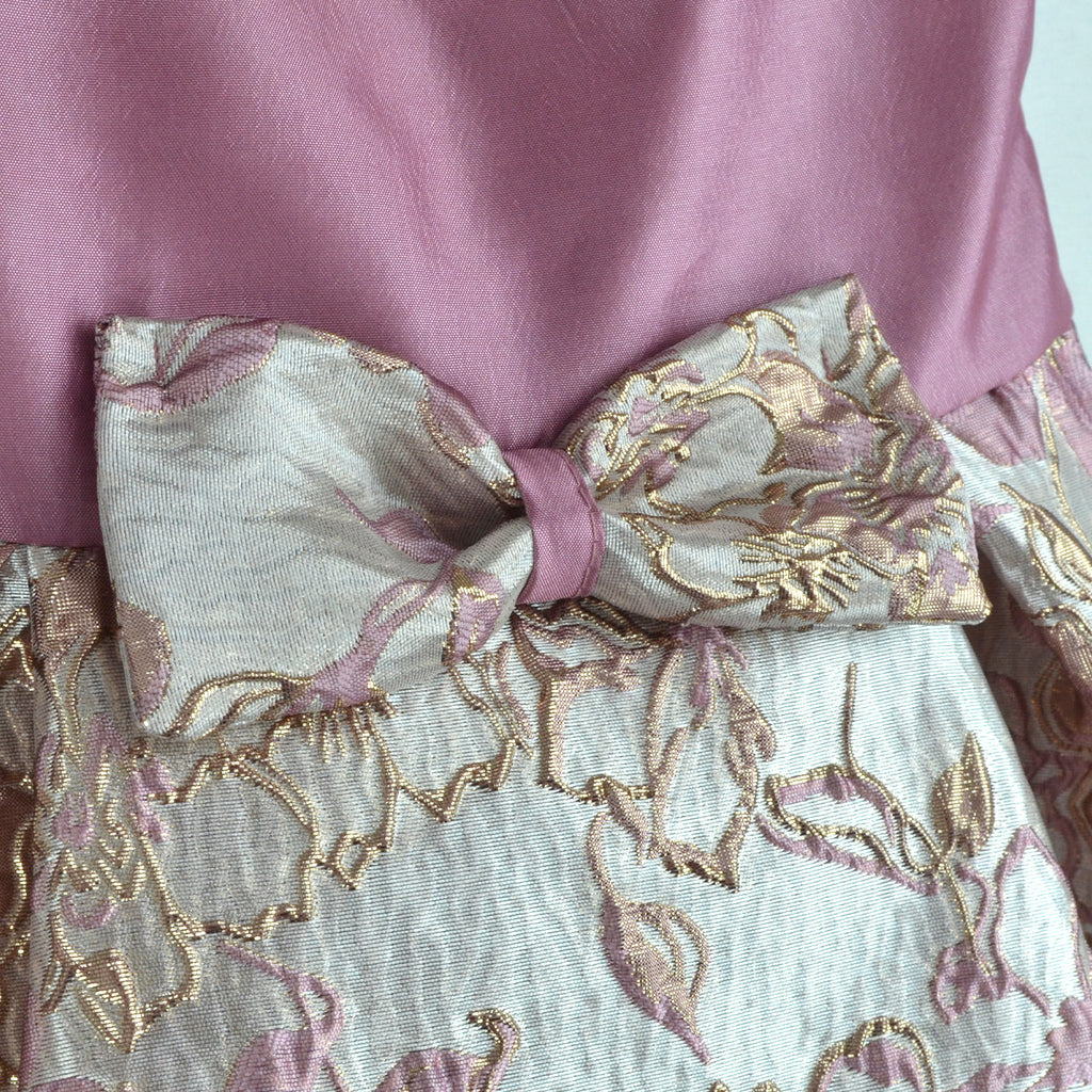 Vestido satinado con jacquard floral  • ROSELIA 2 •  tallas 1-2-3  •  VEBB0147