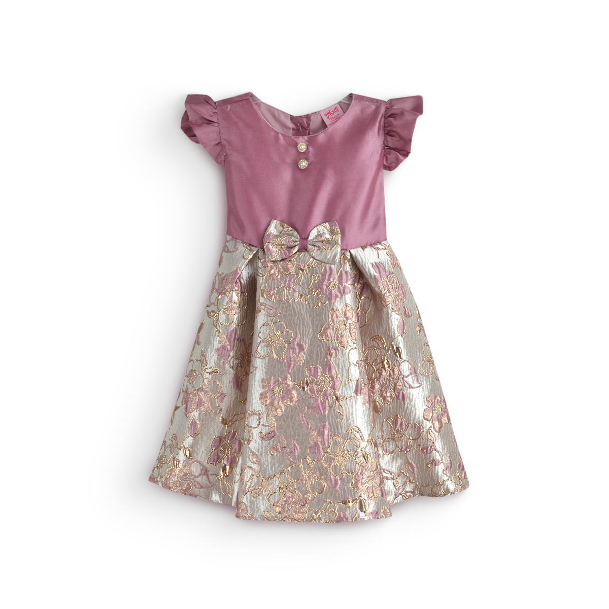Vestido satinado con jacquard floral • ROSELIA 2 • tallas ch-m-gr  •  VENI0218