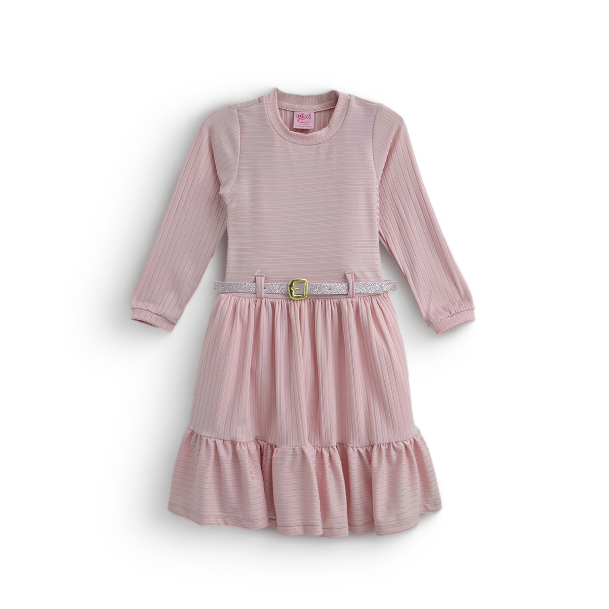 Vestido a rayas con cinturón para Niña Flory VENI0193