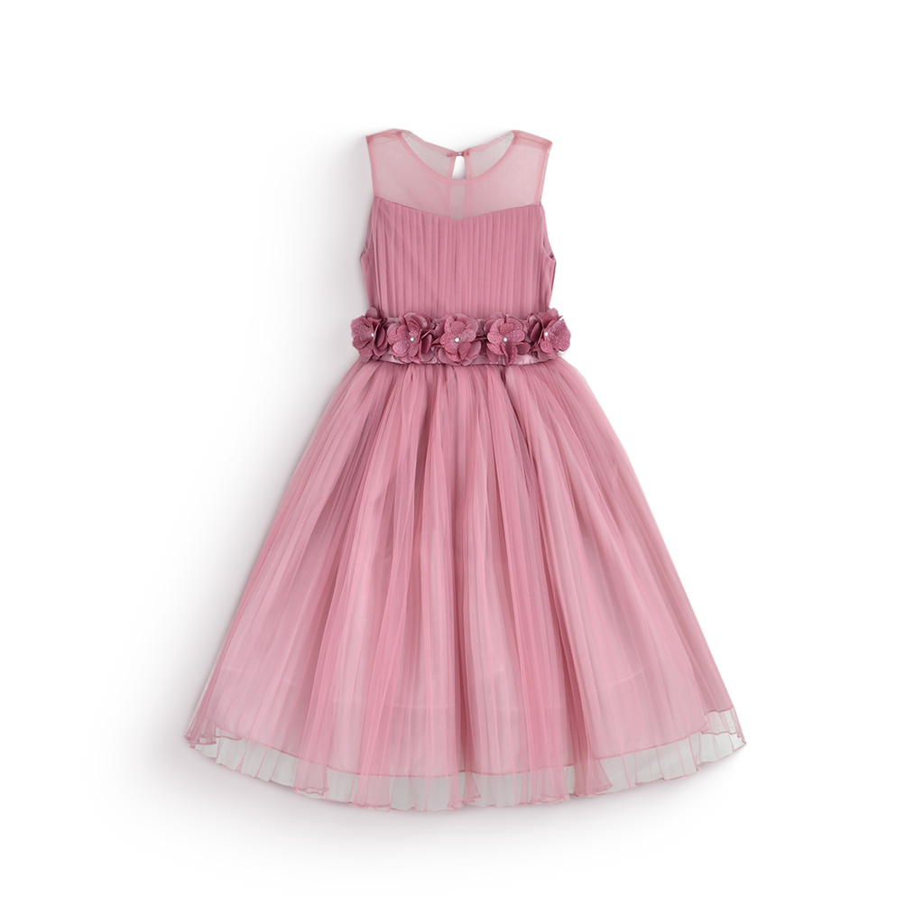 Vestido de Gala con tul y cinta con flores • 4 a 12 años • Valeria 6