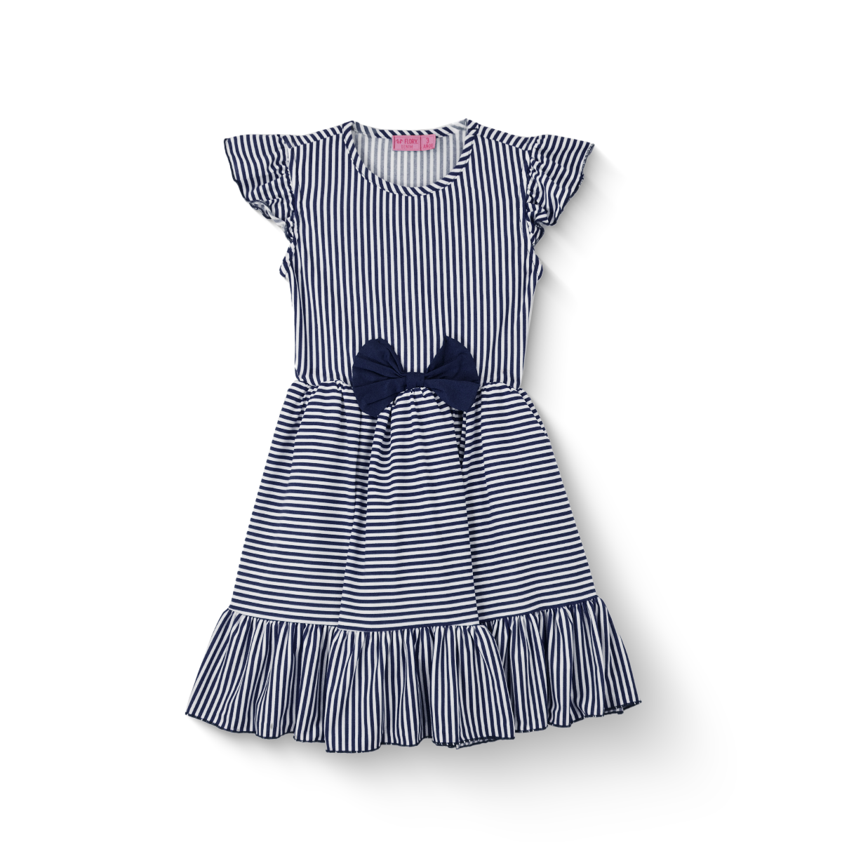 Vestido con Moño Rayas Niña Bebé Flory VEBB0118