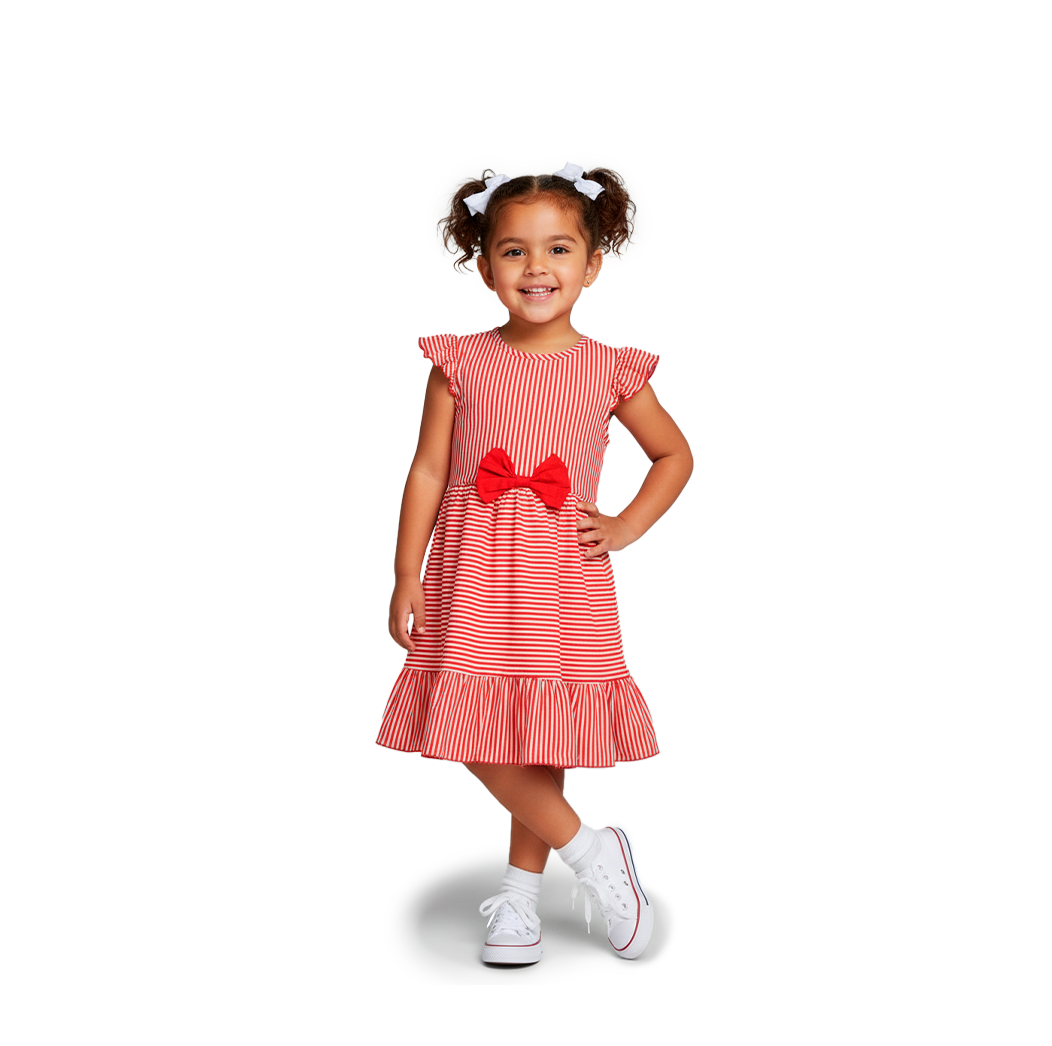 Vestido con Moño Rayas Niña Bebé Flory VEBB0118
