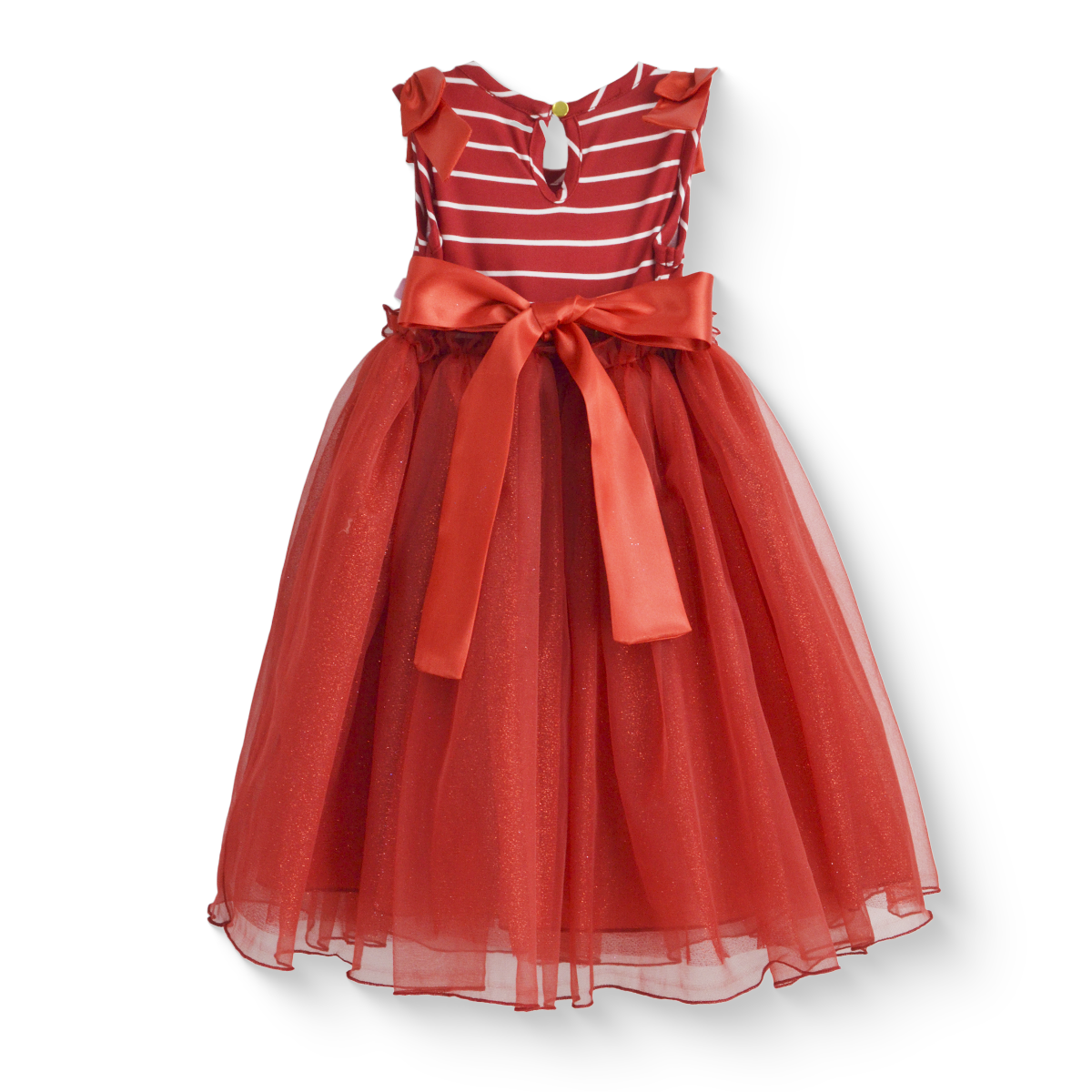 Vestido de fiesta a rayas con falda de tul glitter | VEBB0141B | tallas 1-2-3