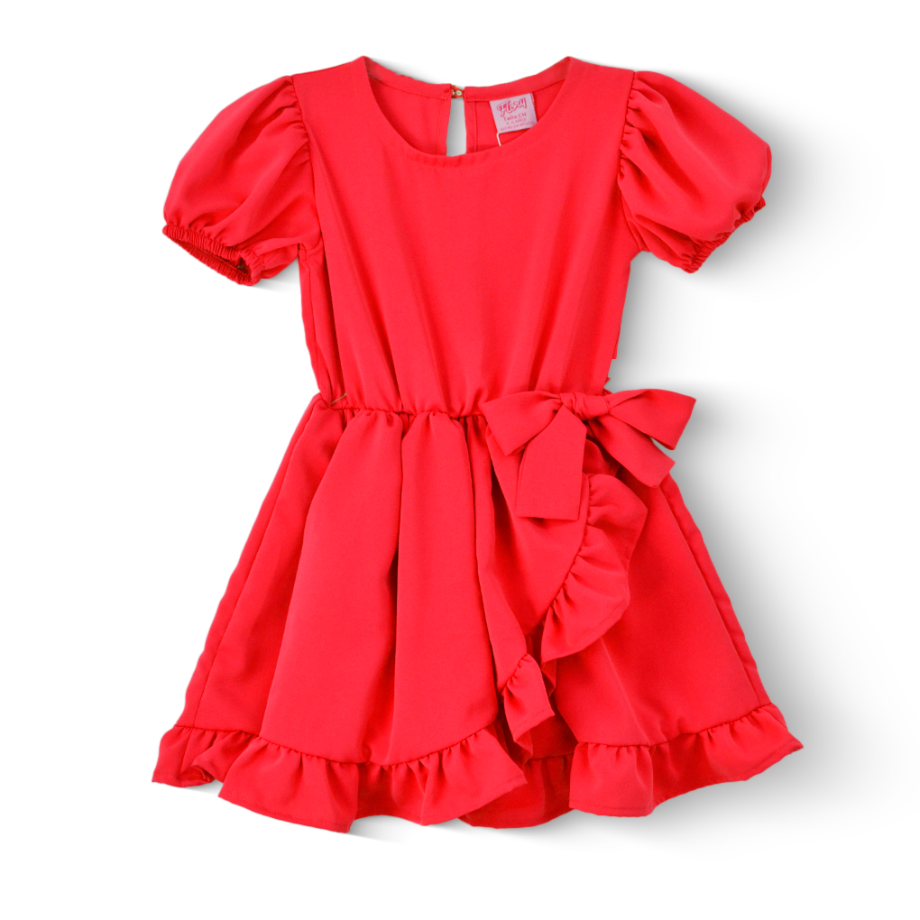 Vestido cruzado con moño Niña FLORY VENI0149