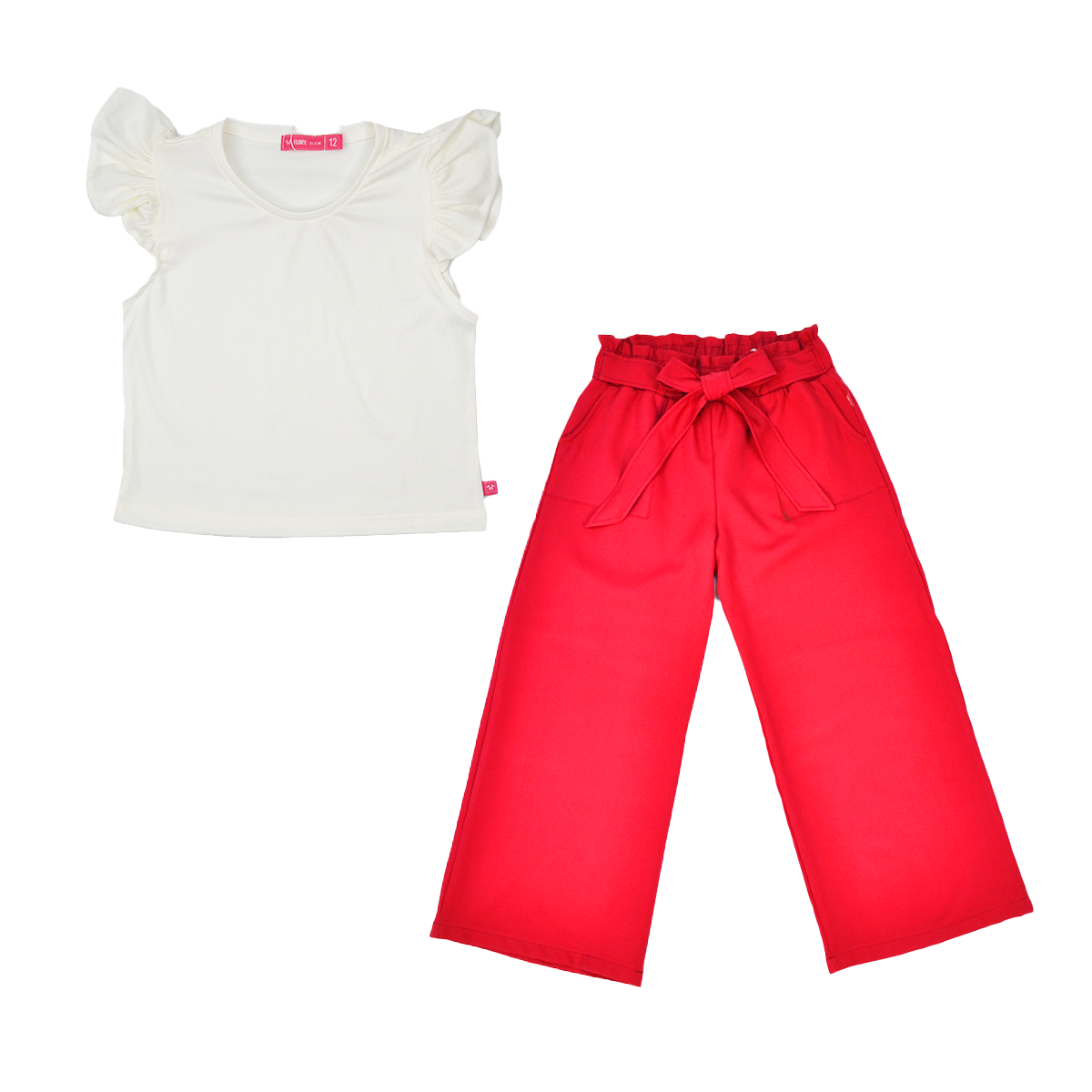 Conjunto blusa pantalón con moño juvenil FLORY COJU0002