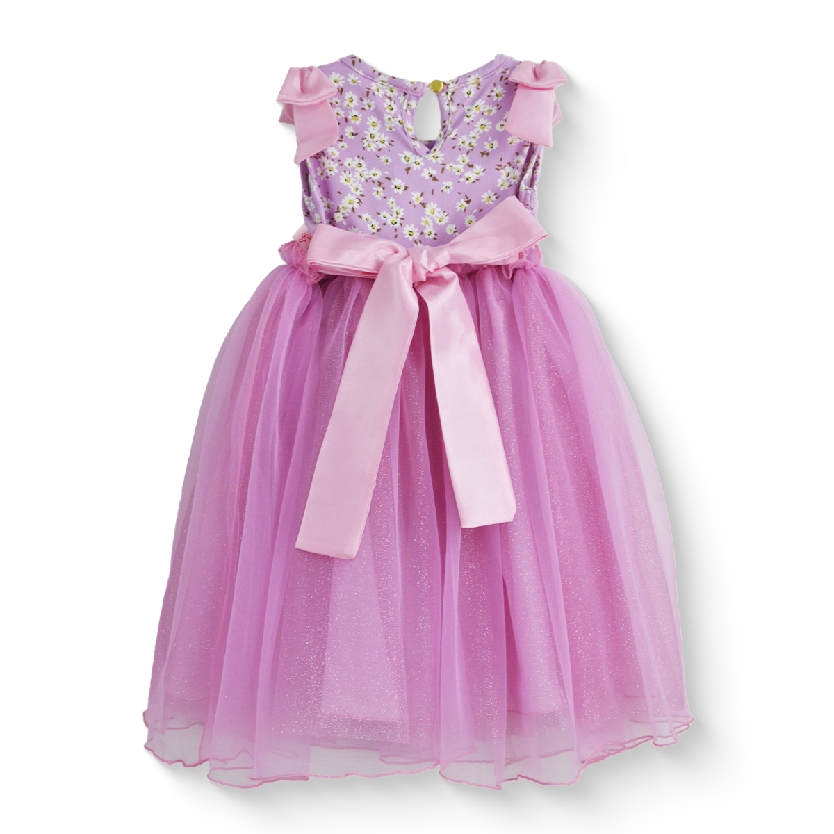Vestido de fiesta floreado con falda de tul glitter | VEBB0141A | tallas 1-2-3
