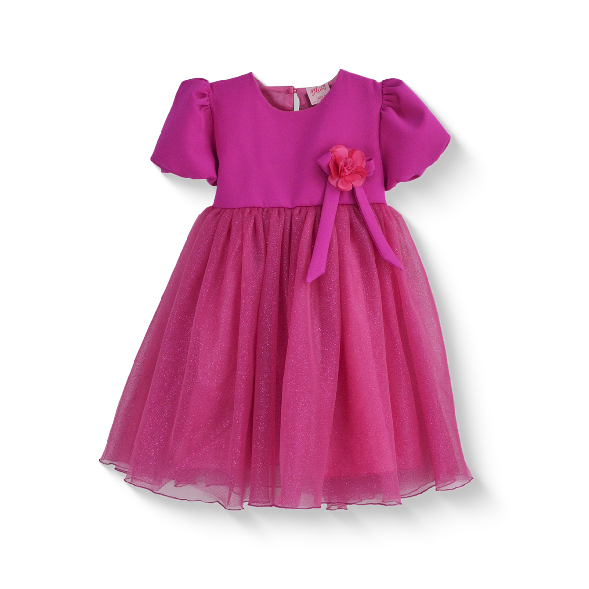 Vestido manga abullonada con flor de satín • 1 a 3 años • Barbie 9