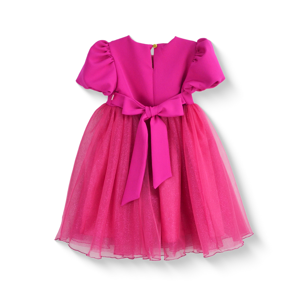 Vestido manga abullonada con flor de satín • 1 a 3 años • Barbie 9