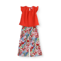 Conjunto de blusa de olanes y pantalón floreado • ARIANA 12 •  tallas ch-m-gr • CONI0044A