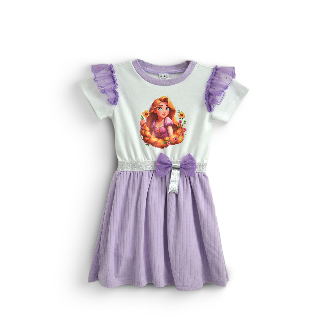 Vestido casual con personaje de princesa de cabello largo • NANI 8 • tallas 1-2-3  • VEBB0132P01