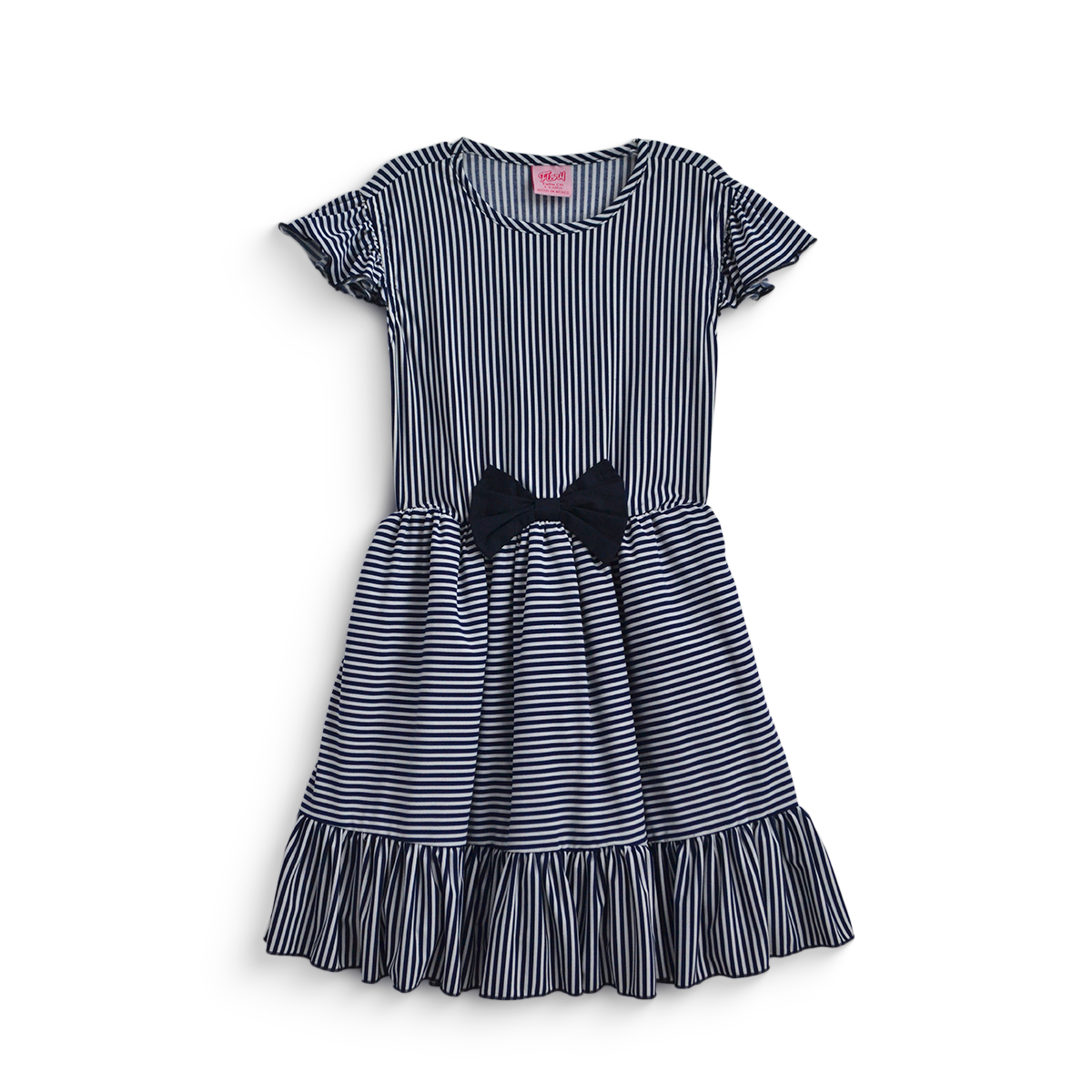 Vestido de bolitas con moño para niñas VENI0173 Flory