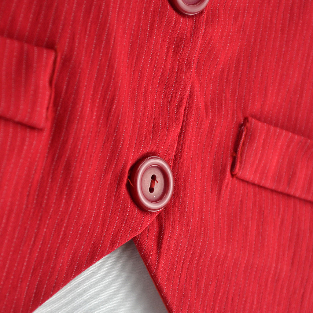 Conjunto de chaleco con botones y short a rayas • 4 a 12 años • Adriana 1