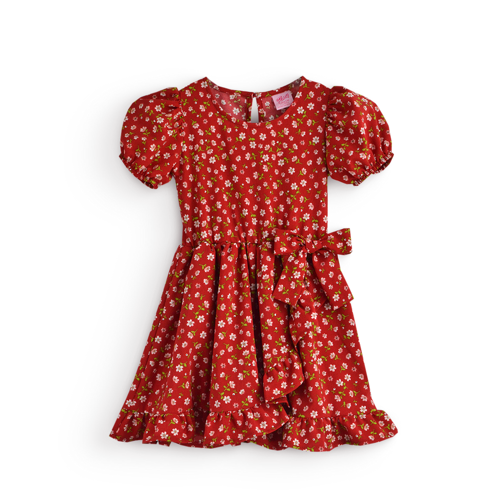 Vestido Floreado con moño • LUCY 7 • tallas ch-m-gr • VENI0217