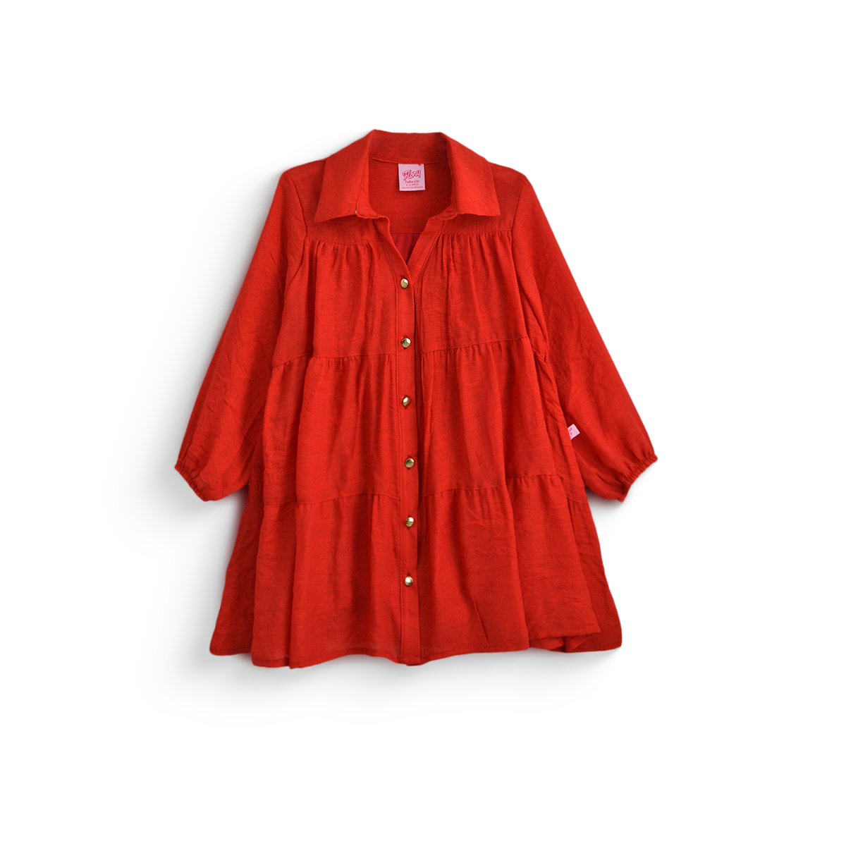 Vestido de manga larga y botones para niña FLORY VENI0174
