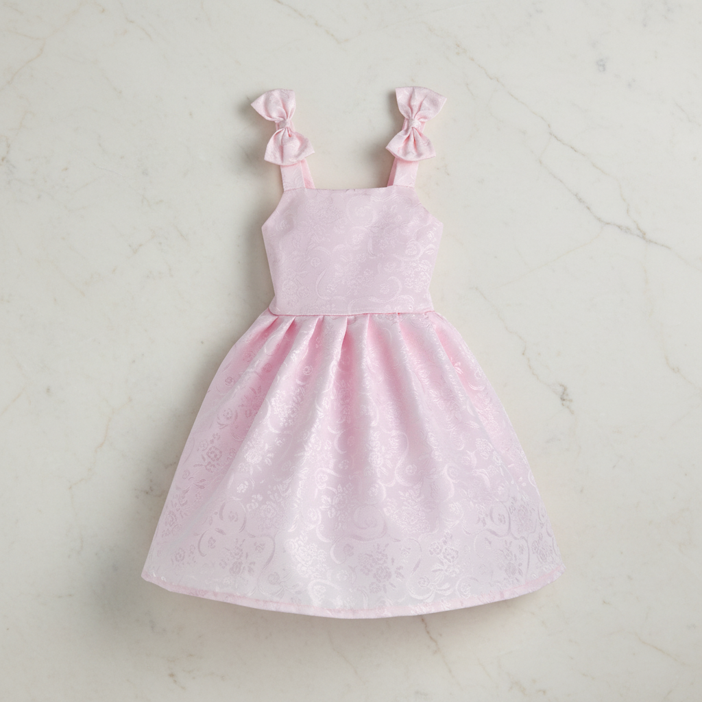 Vestido de satín floredo con moño • ELENA 4 • tallas 1-2-3 • VEBB0154