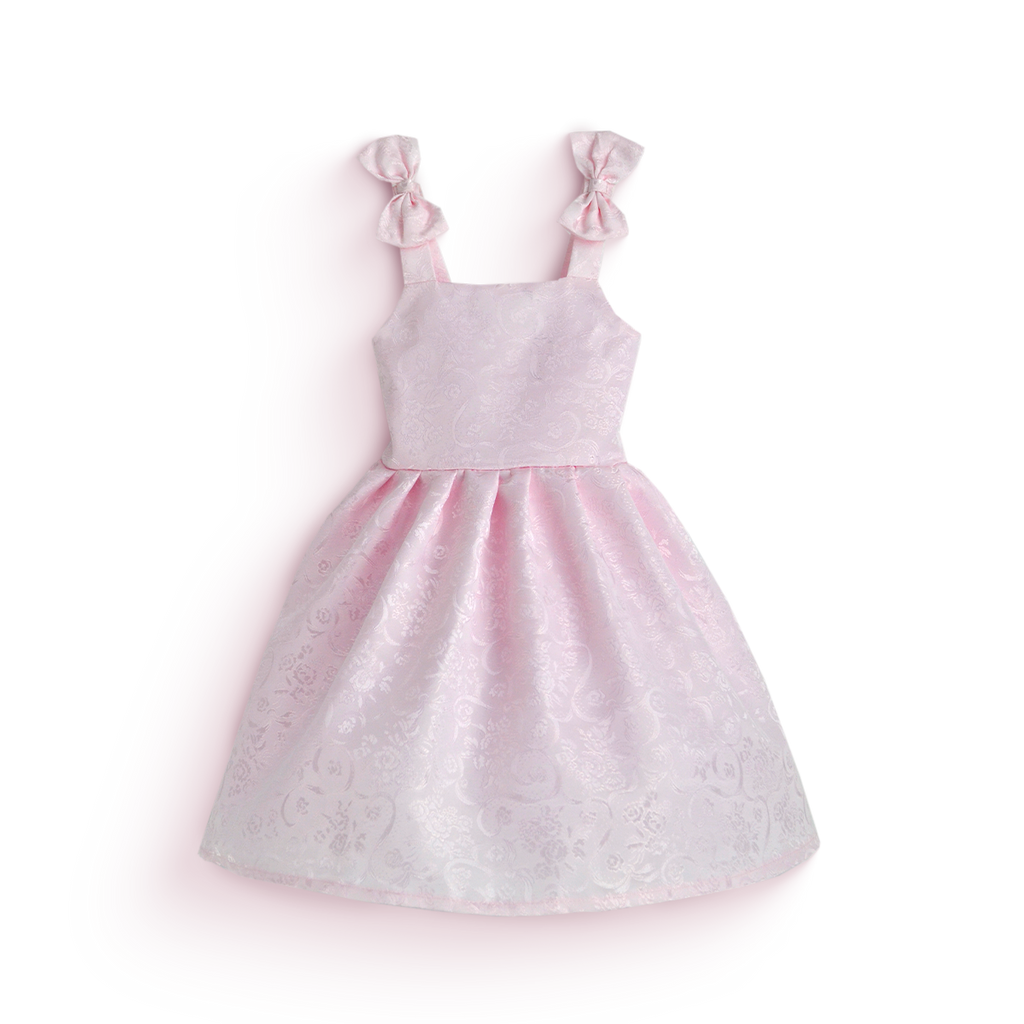 Vestido de satín floredo con moño • ELENA 4 • tallas 1-2-3 • VEBB0154