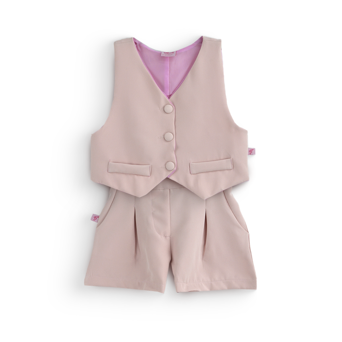Conjunto de chaleco con botones y short ajustable •  ZARA 1 • tallas ch-m-gr •  CONI0034