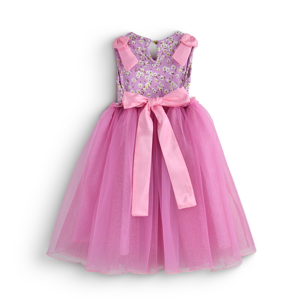 Vestido floreado con tul • NATALI 20 •  tallas ch-m-g • VENI0206A