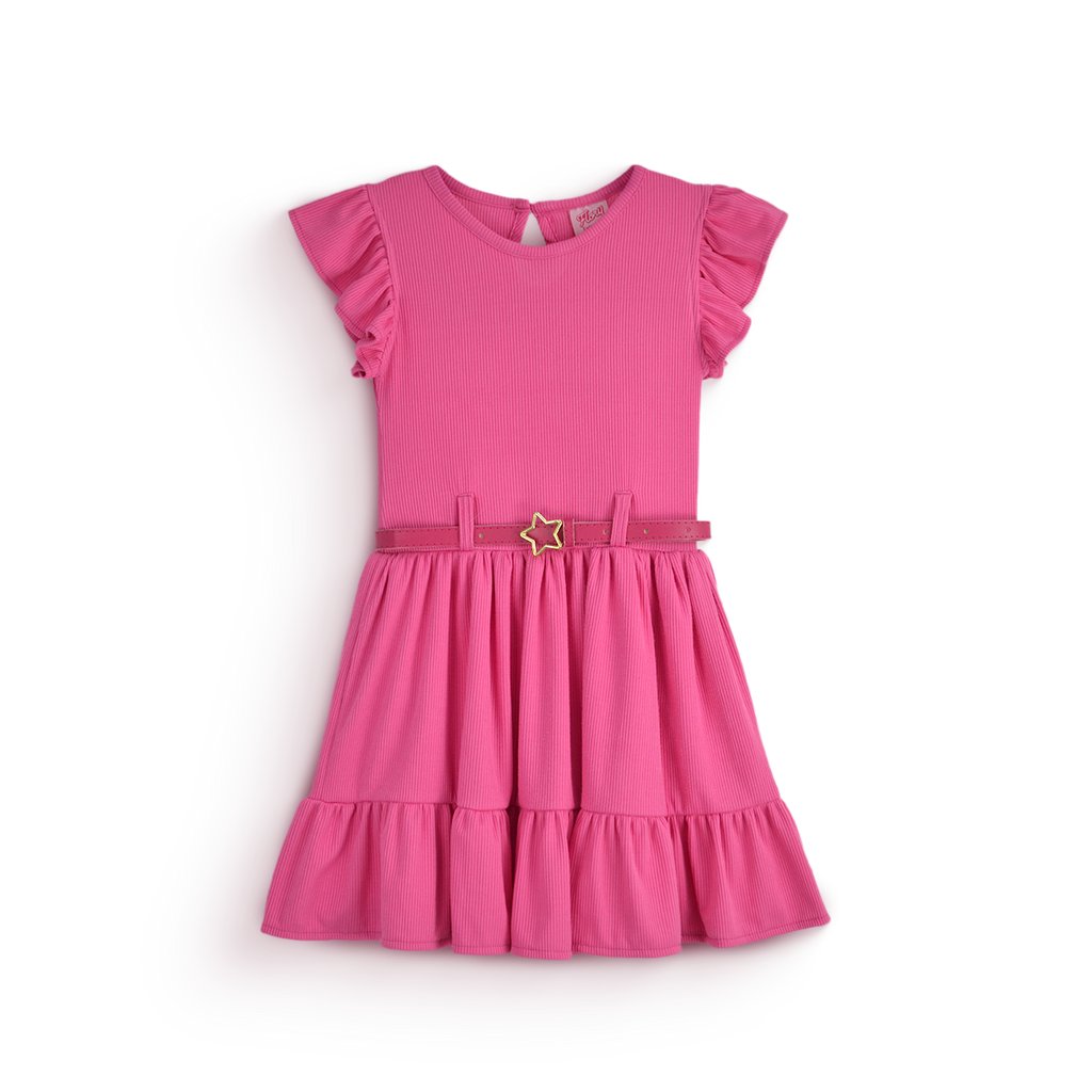 Vestido con cinturón y olanes • tallas ch-m-g • Natali 5
