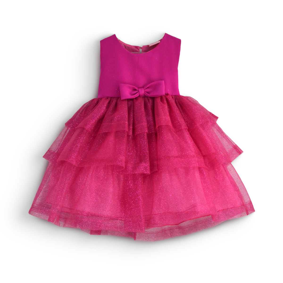 Vestido con falda de tul y moño frontal | VEBB0135 | tallas 1-2-3