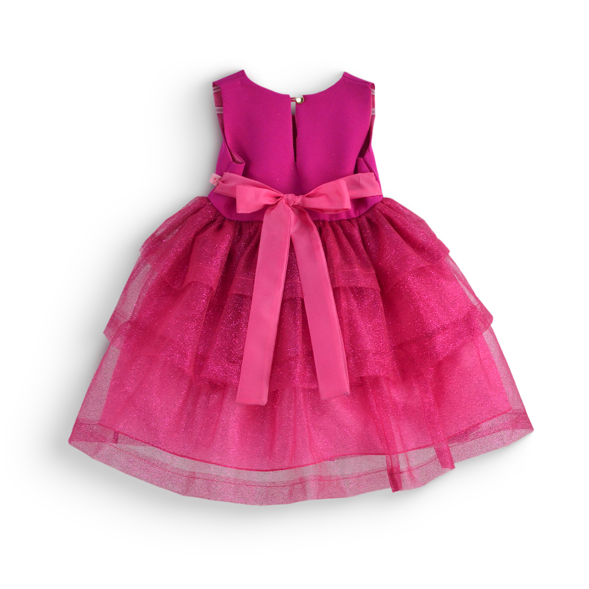 Vestido con falda de tul y moño frontal | VEBB0135 | tallas 1-2-3