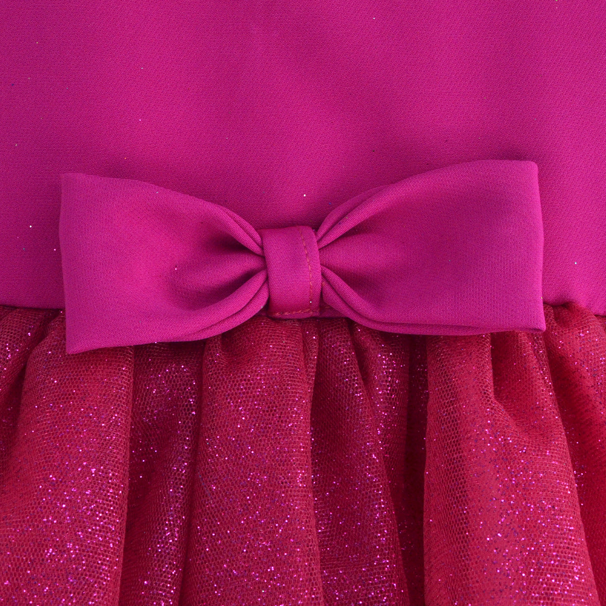 Vestido con falda de tul y moño frontal | VEBB0135 | tallas 1-2-3