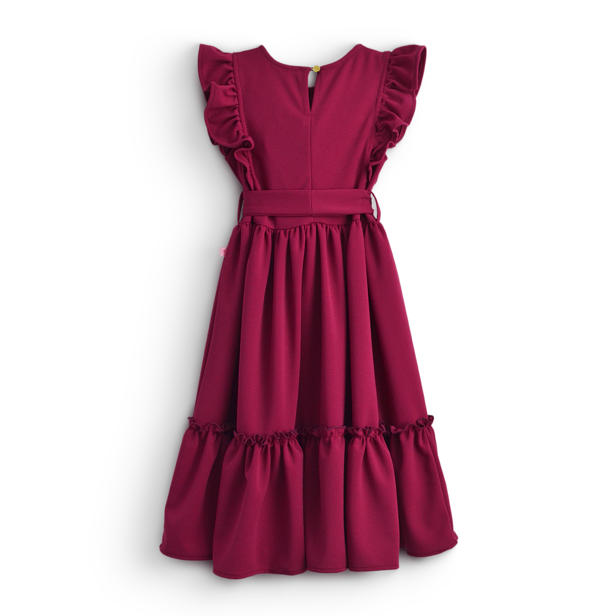 Vestido con olanes y moño en cintura | VENI0204 | tallas ch-m-gr-xg