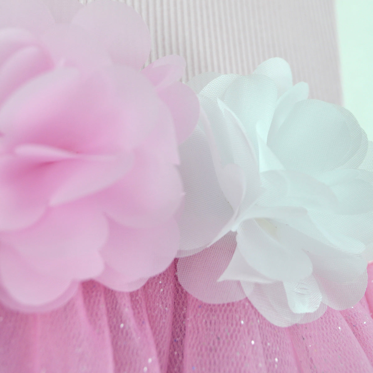 Vestido rib con tul y flores • 4 a 11 años •  Natali 16