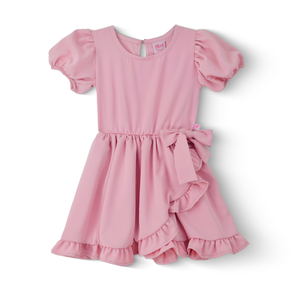 Vestido cruzado con moño Niña FLORY VENI0149