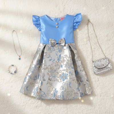 Vestido satinado con jacquard floral • ROSELIA 2 • tallas ch-m-gr  •  VENI0218