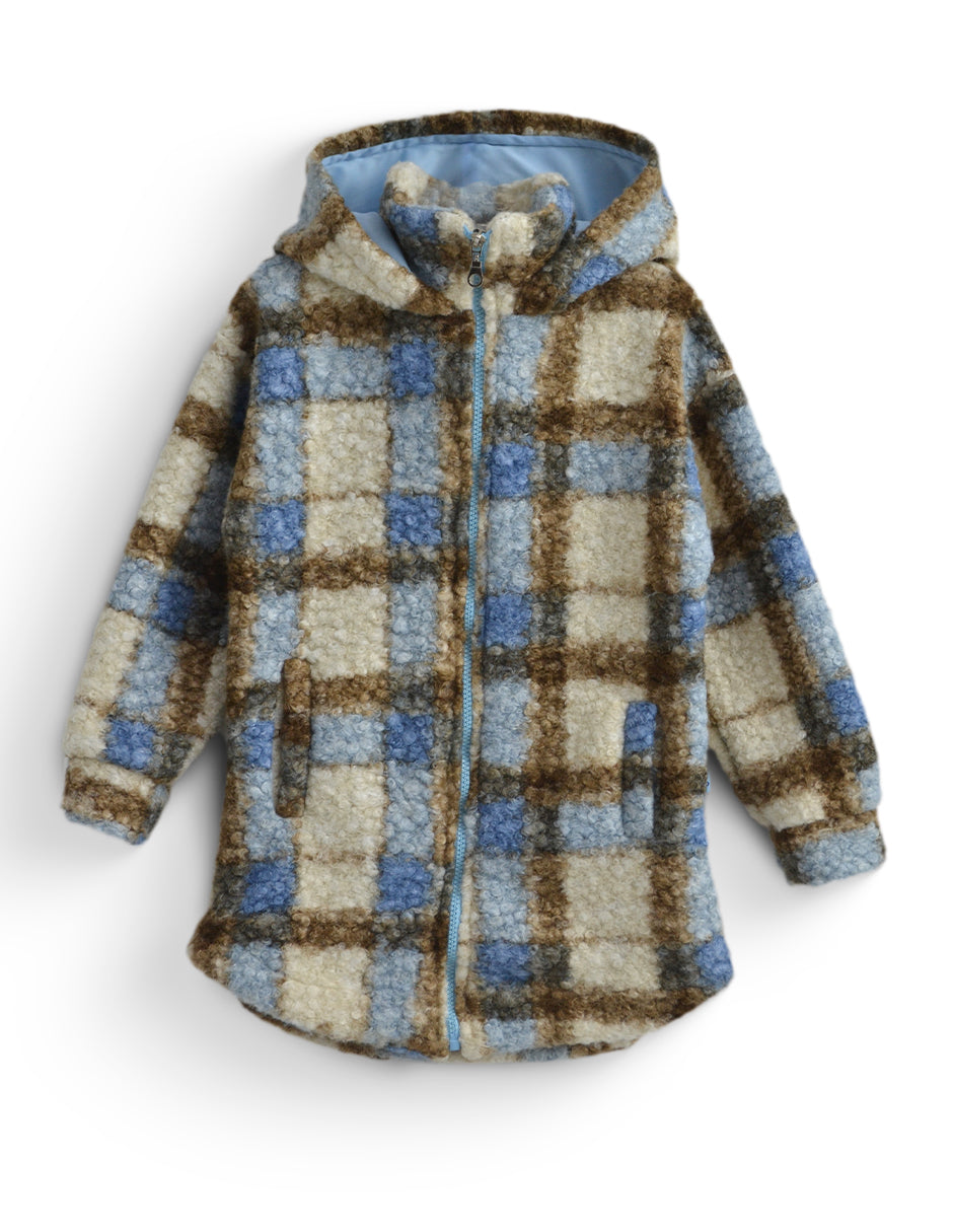 Chamarra cazadora larga de cuadros para niño HERI CHMNN0001