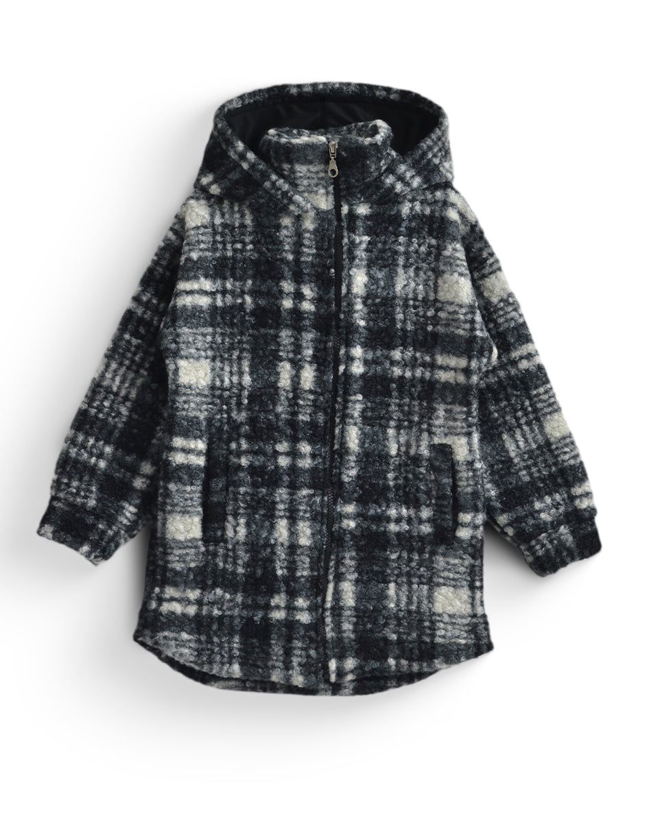 Chamarra cazadora larga de cuadros para niño HERI CHMNN0001