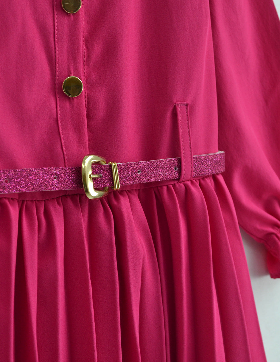 Vestido tableado con cinturón • MILA 11 • tallas ch-m-gr-xg • VENI0117
