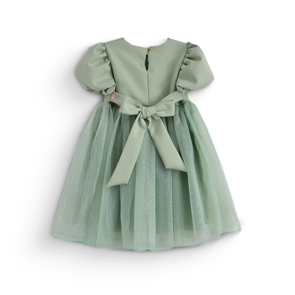 Vestido manga abullonada con flor de satín • 1 a 3 años • Barbie 9