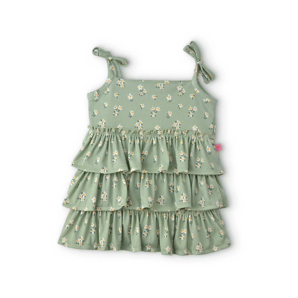 Vestido floreado en capas y con tirantes para bebé FLORY VEBB0114